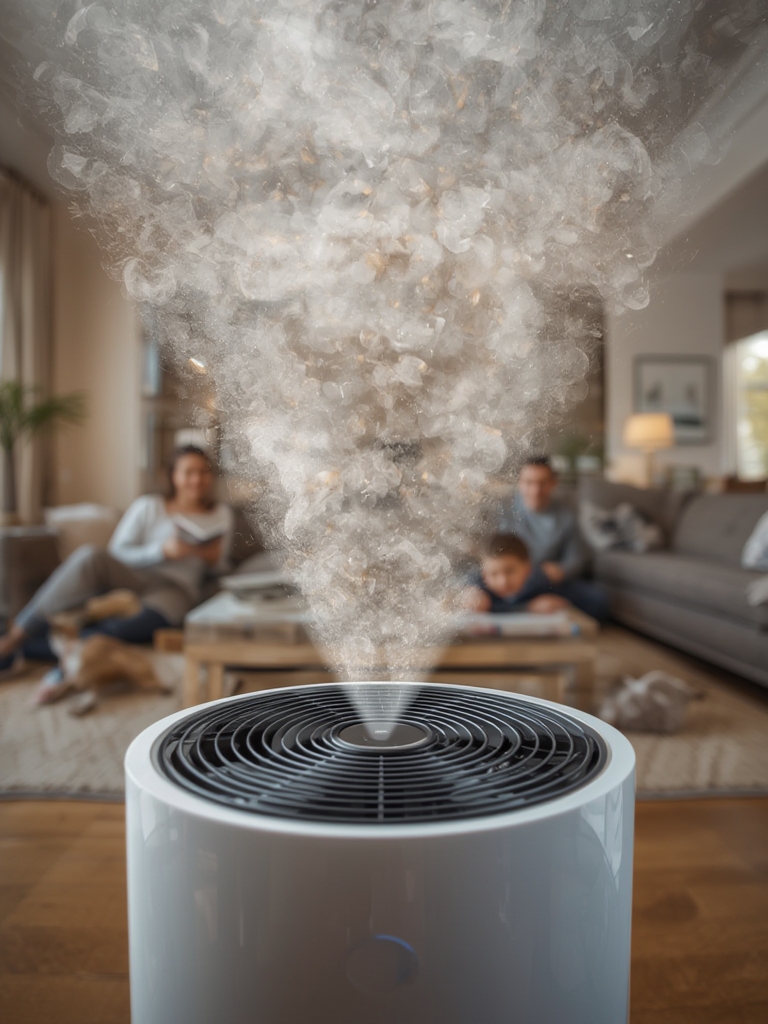 air purifier in action