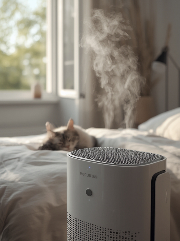 air purifier in action