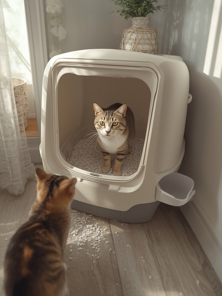 large litterbox in action