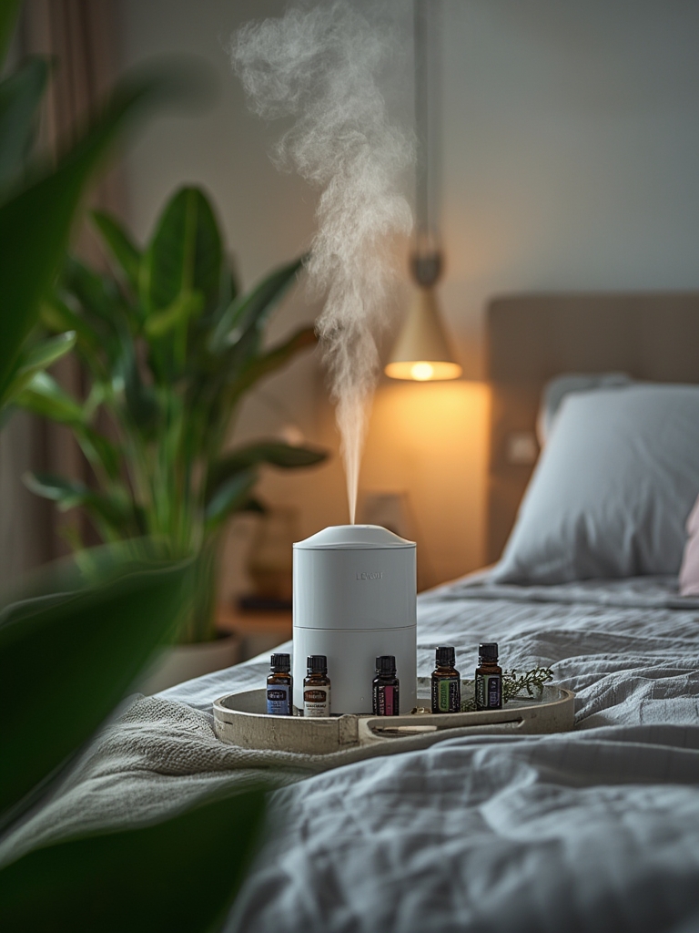 bedroom humidifier in action