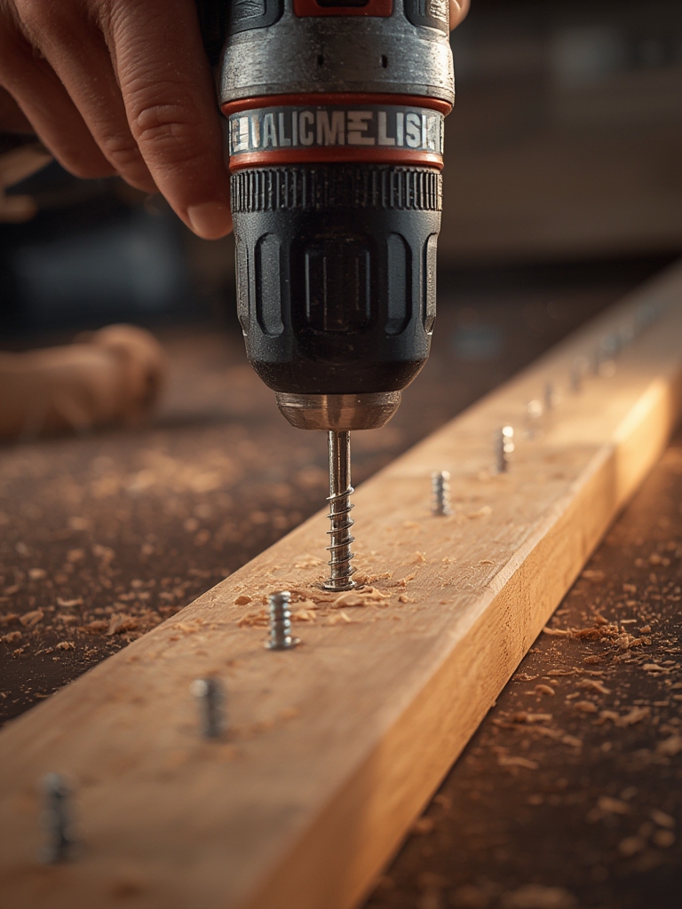 cordless drill in action