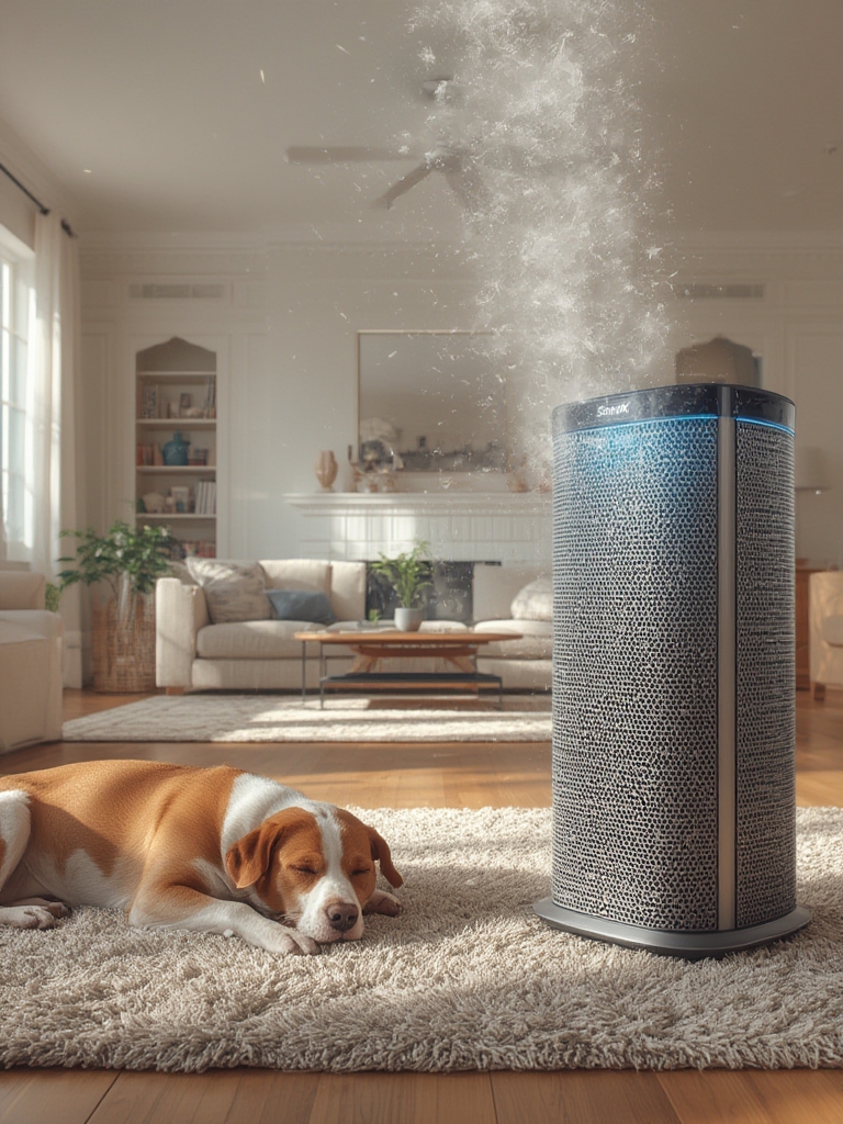 air purifier in action