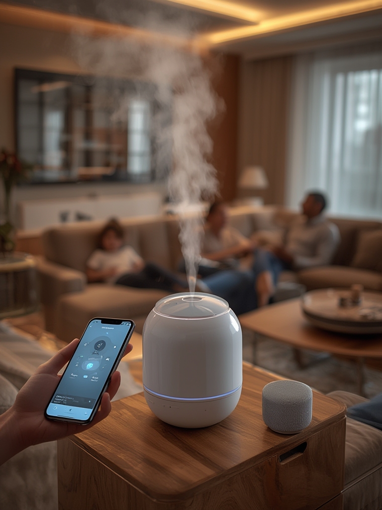 smart humidifier in action
