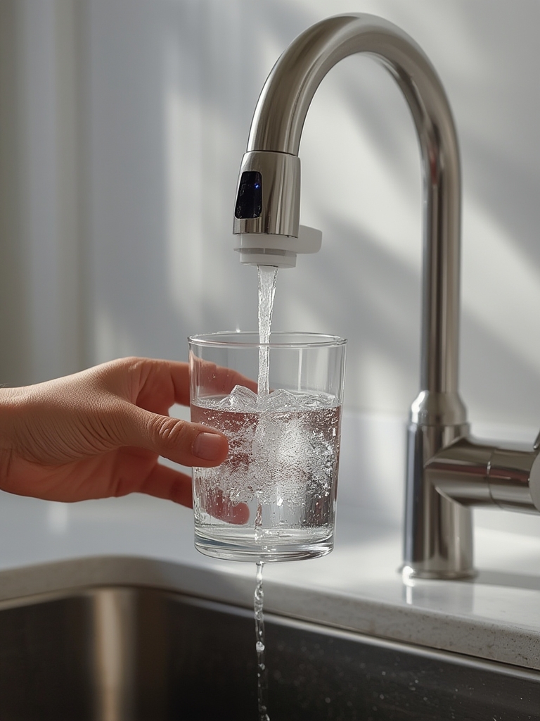 faucet filter in action