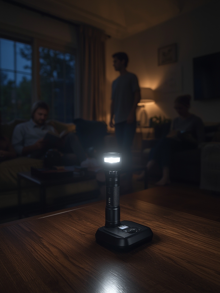emergency flashlight in action