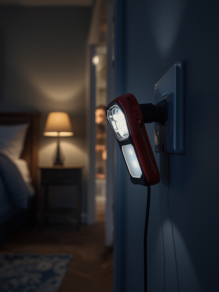 emergency flashlight in action