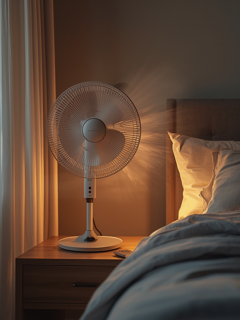 pedestal fan in action