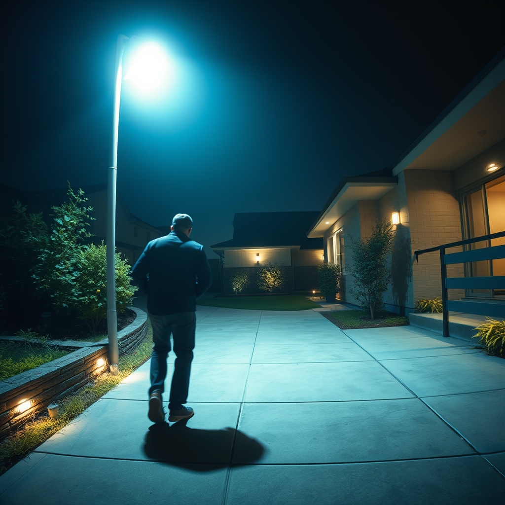 floodlight camera in action