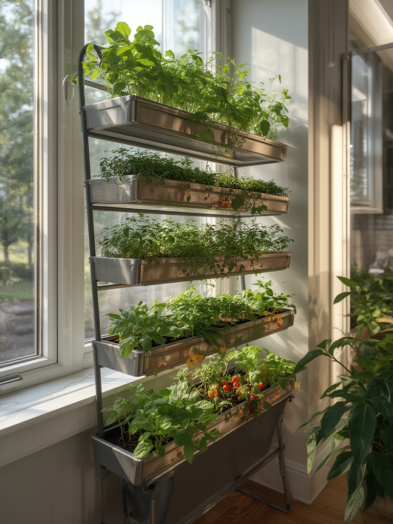 vertical planter in action