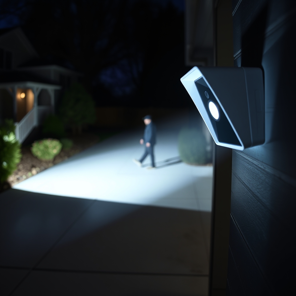 floodlight camera in action