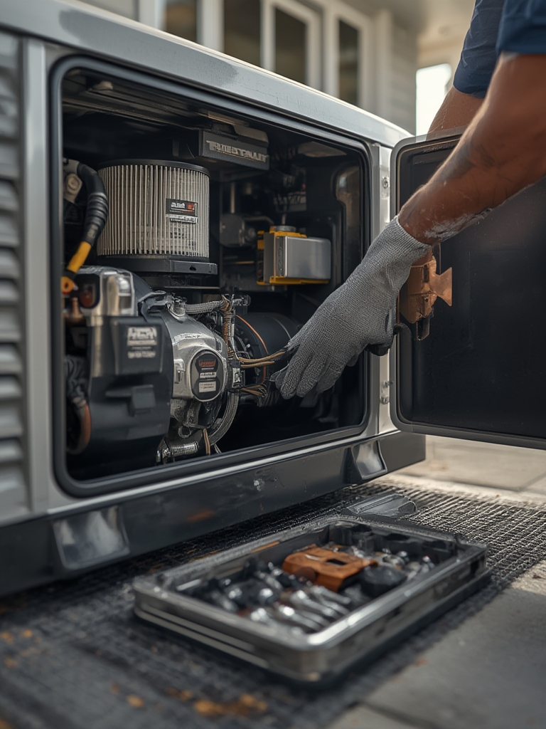 generator maintenance in action