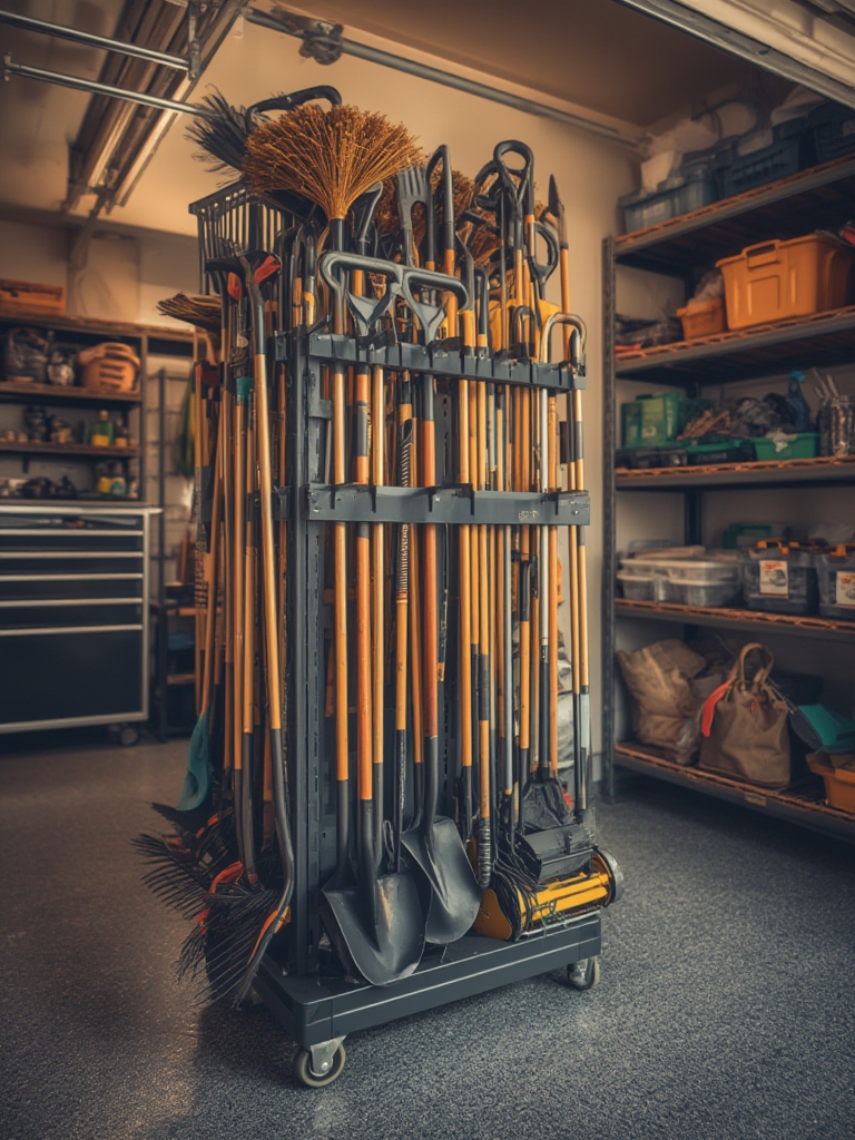 garage organizer in action