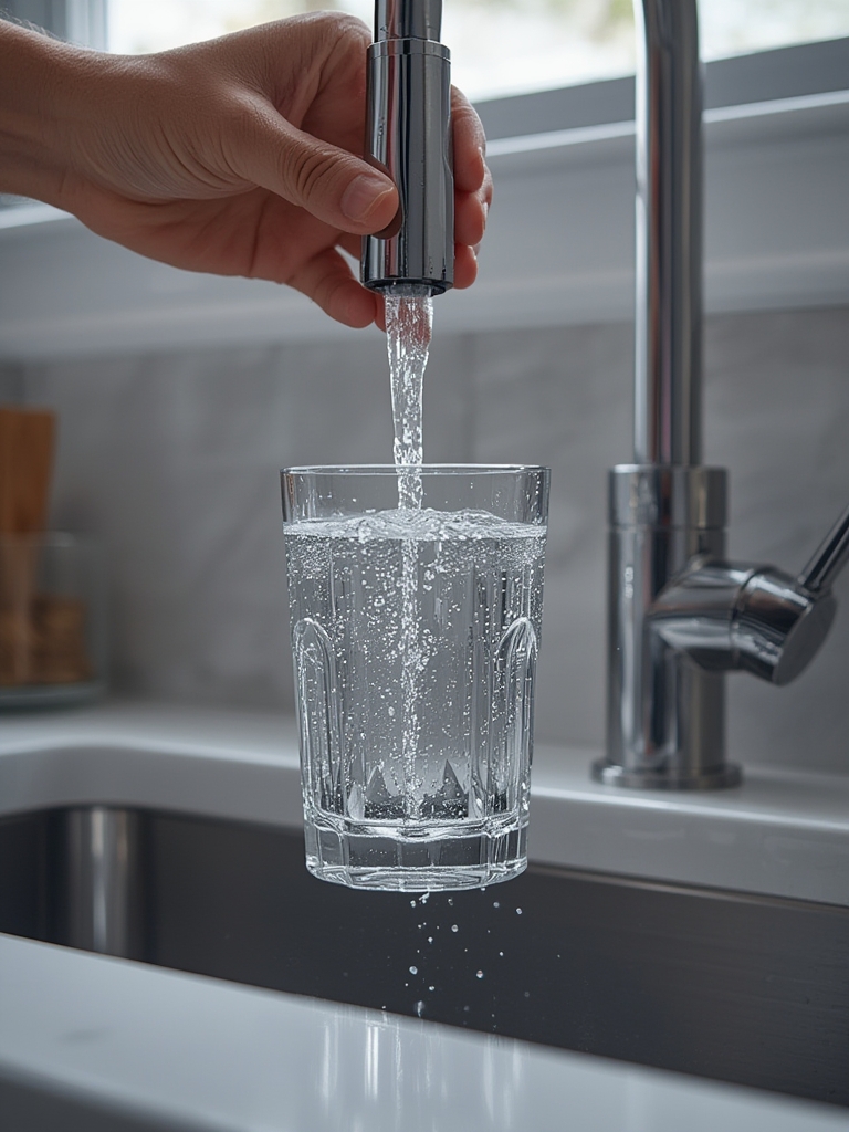 water filter in action