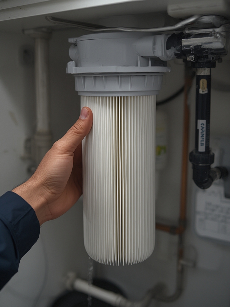 water filter in action