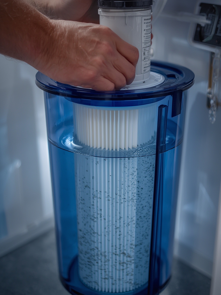 water filter in action